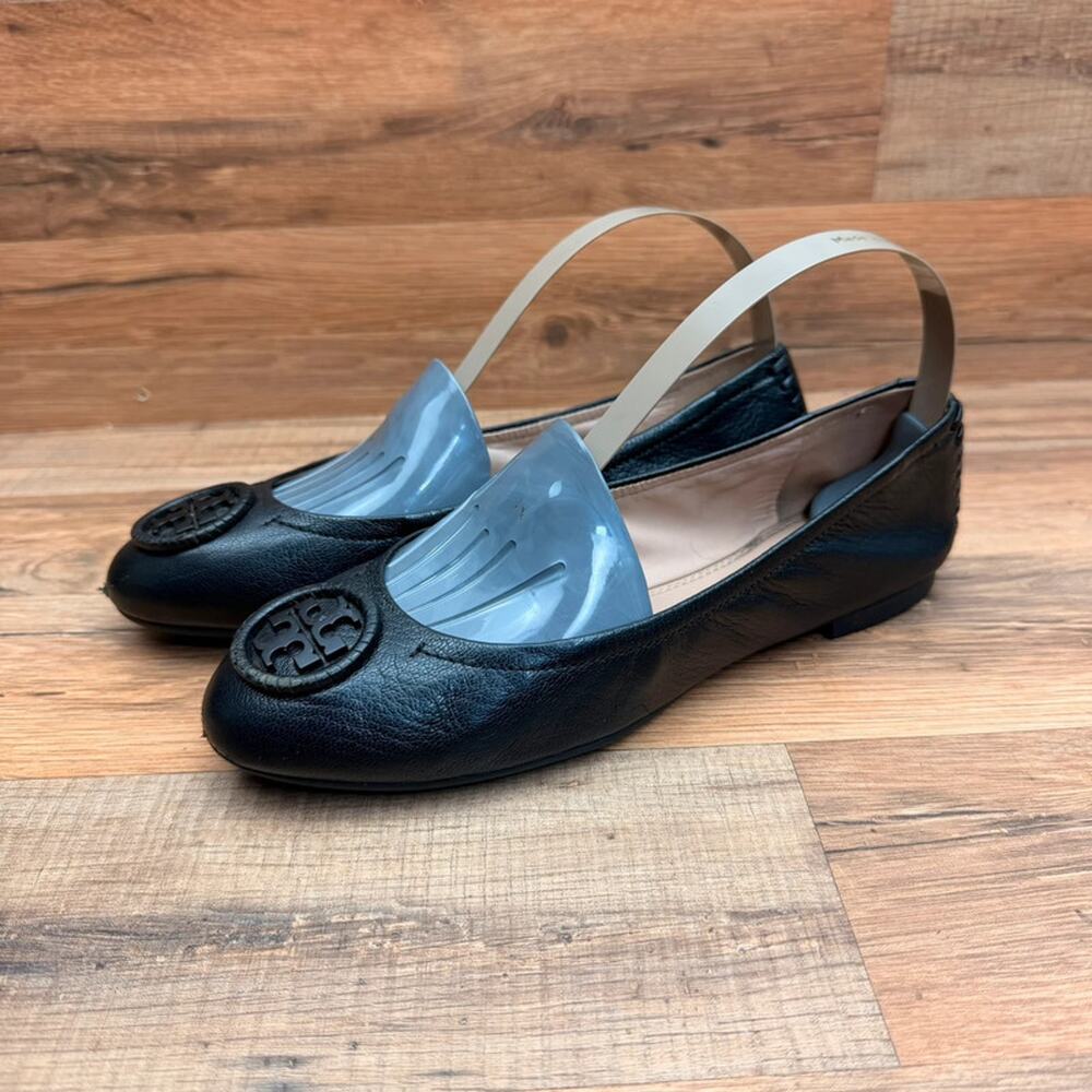 Tory Burch Size 6 Allie Ballet Flats Black Leather